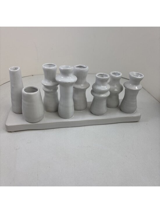 Bloomingville Other - Bloomingville Stoneware Multi Vase 8 Sections White Ah2448 10.5”
